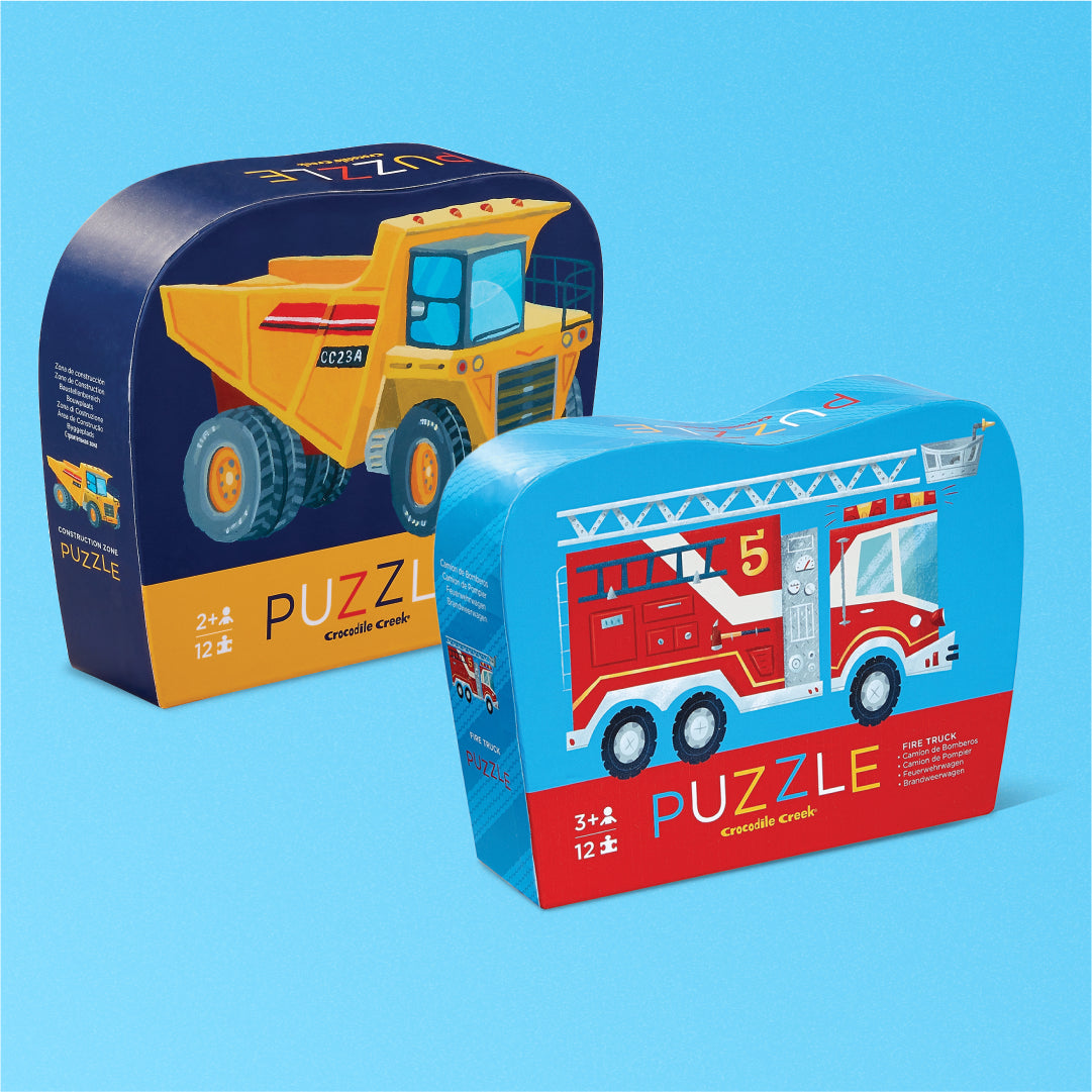 12-Piece Mini Puzzle Bundle - Trucks