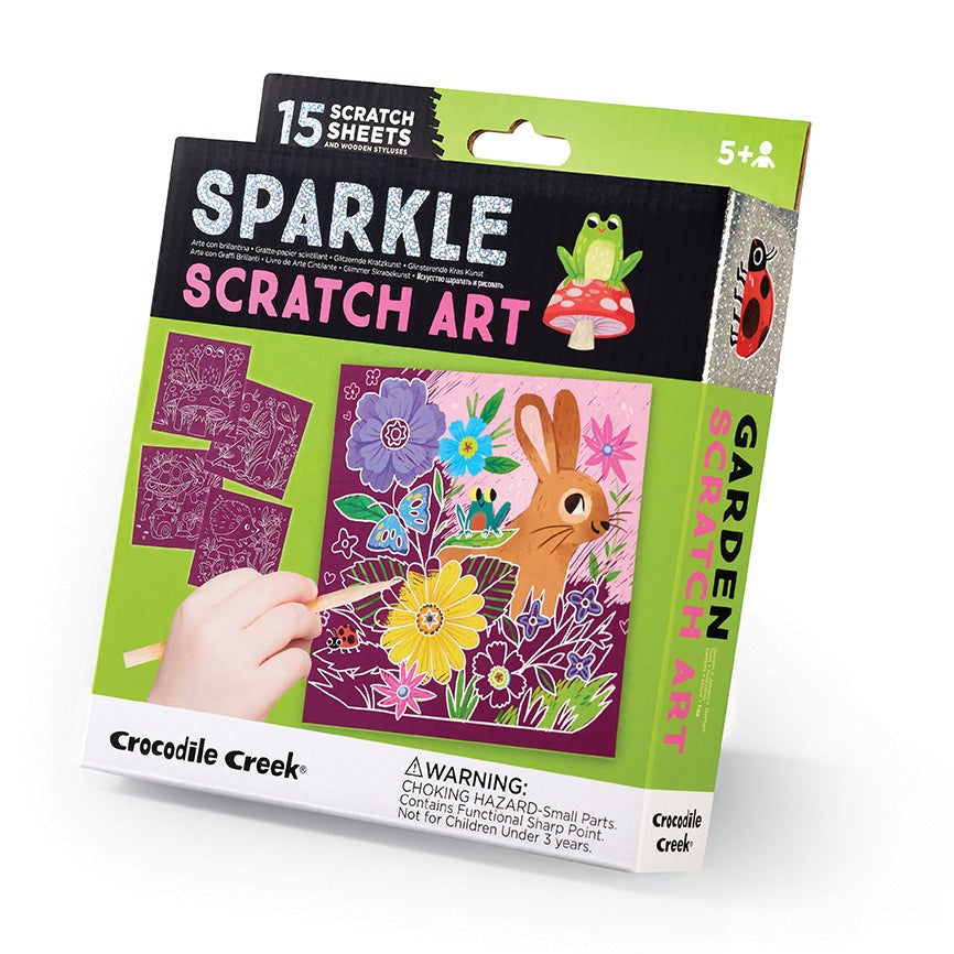 Crocodile Creek Garden Sparkle Scratch Art